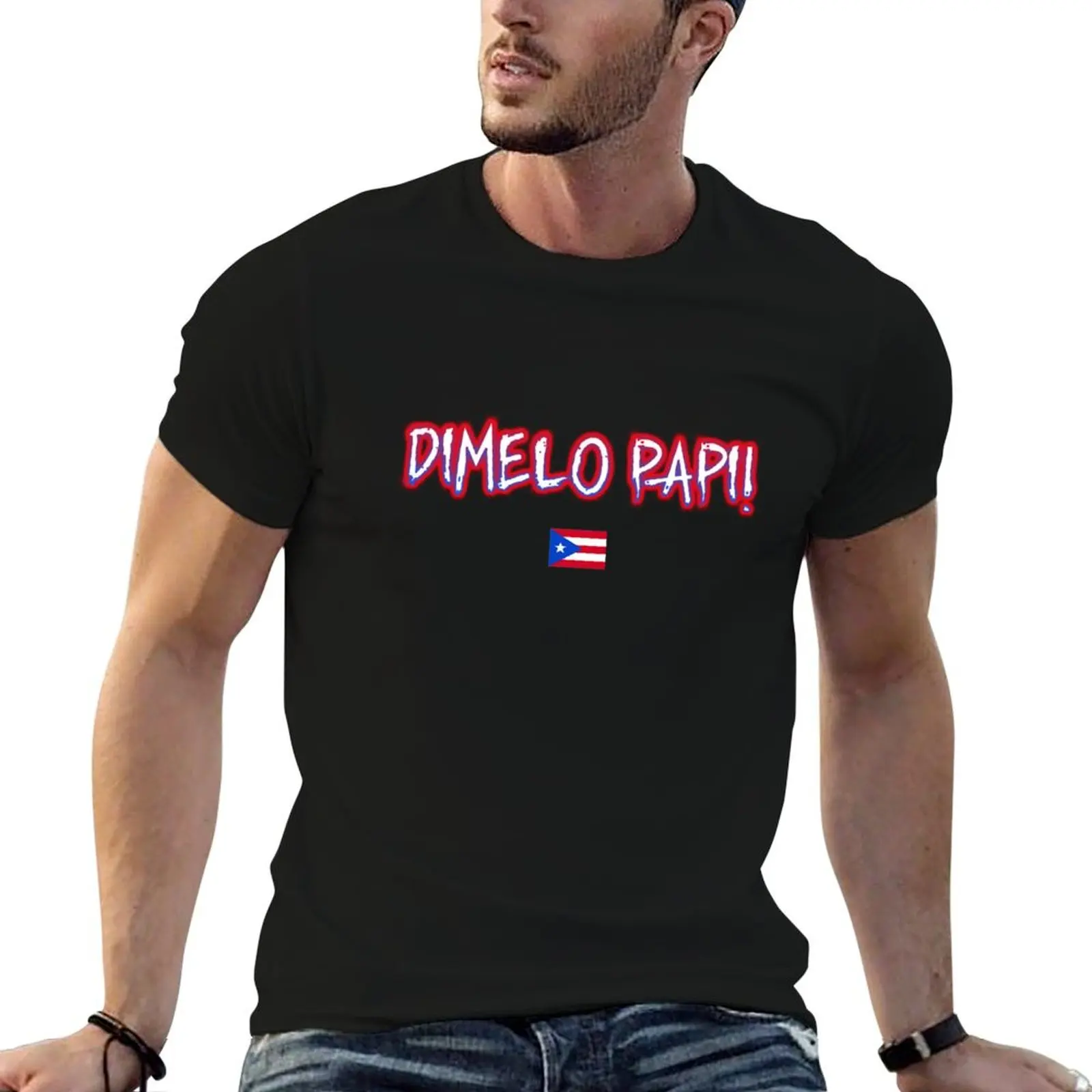 Camiseta Nicky Jam-Dimelo Papi Puerto Rico, camisetas de anime para hombre, camisetas divertidas para hombre, camiseta para hombre