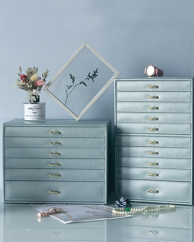 

PU Leather Jewelry Organizer Box, Large Capacity, Multi-Layer, Earring, Ring, Necklace Storage, Women, Girls Gift, High Quality
