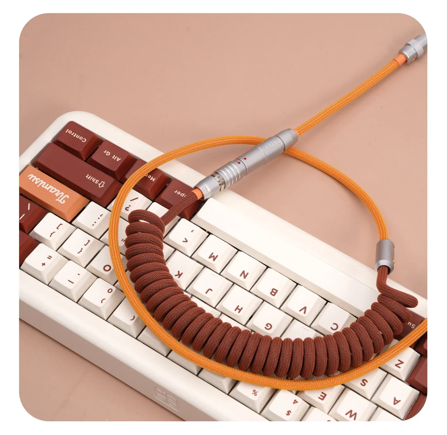 GeekCable Cable de datos de teclado mecánico personalizado hecho a mano para GMK Theme SP Keycap Line Tiramisu