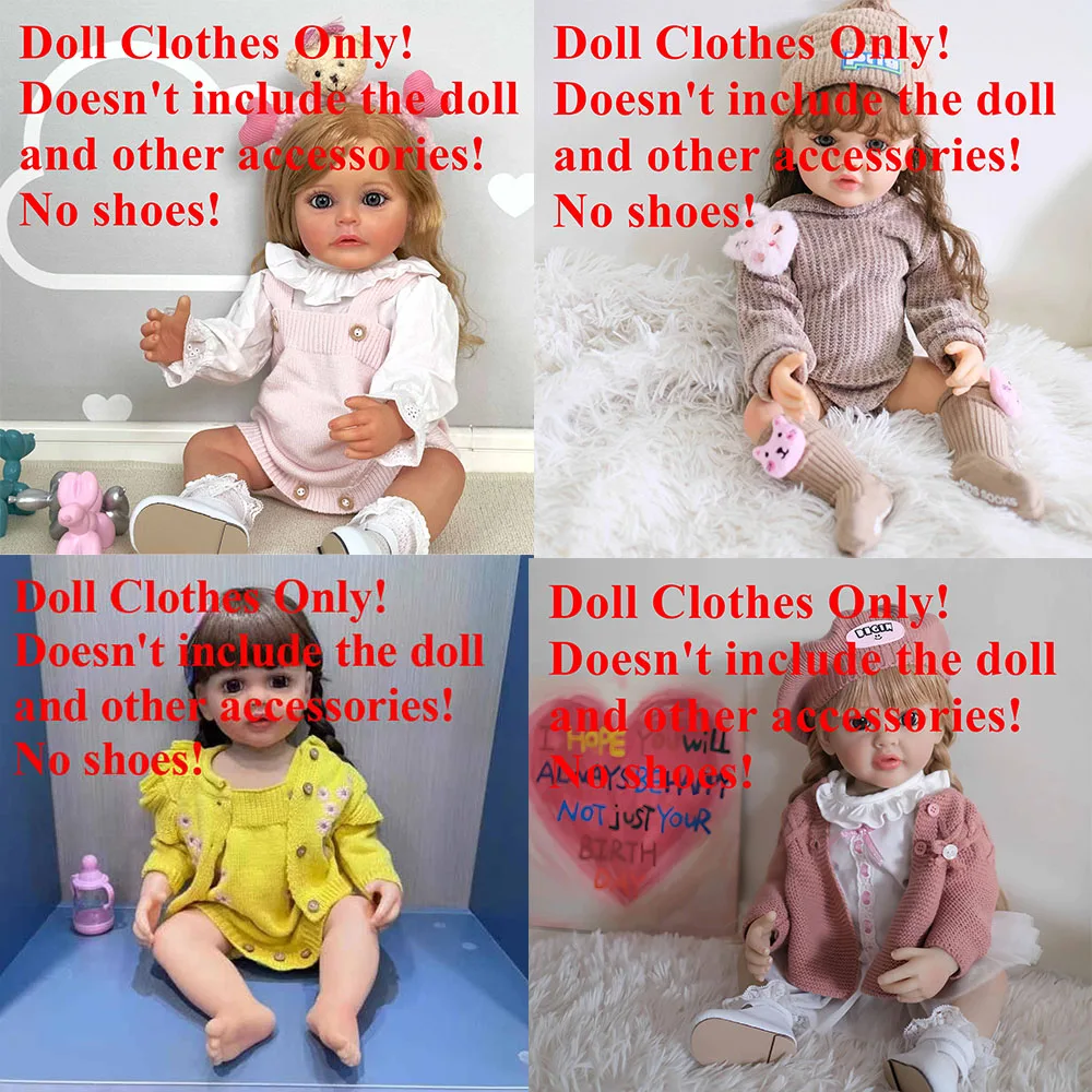 

Reborn Dolls Clothes for 22 inch 55-57cm Bebe Reborn Clothing Sweater Children Girl Gift Many Styles NPK Doll Accessories