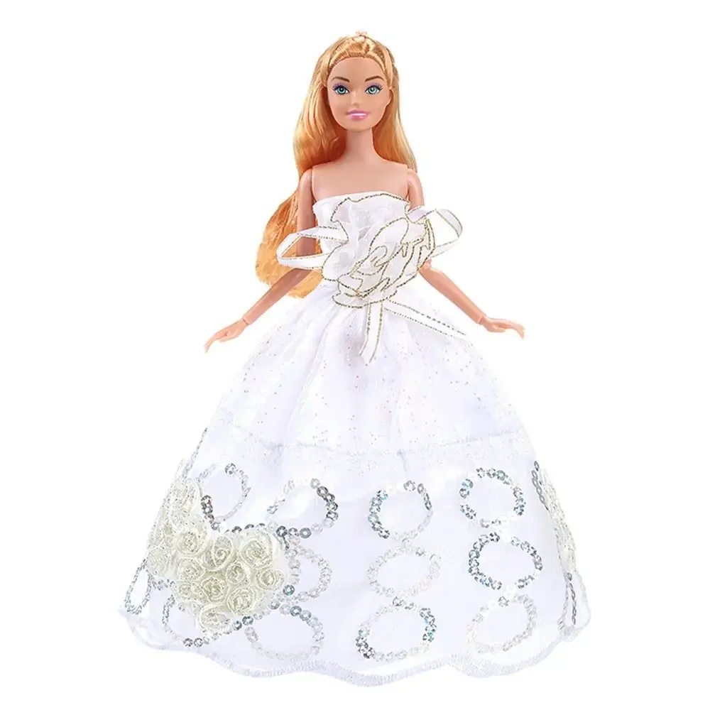 Mais novo vestido de casamento boneca moda casual wear menina traje roupas boneca vestidos florais para 30cm boneca acessórios presente da menina brinquedos