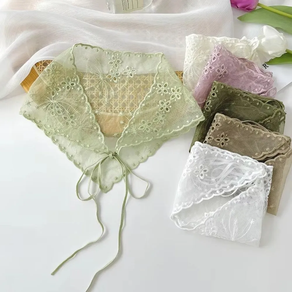

Casual Vintage Lace Flower Hair Scarf Thin Cute Sweet Headscarf Bohemian Chic Style Triangle Head Scarf Photography