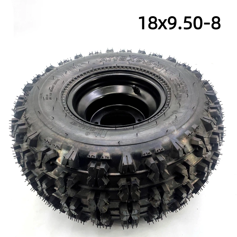 

18x9,50-8 Шина и колесо в сборе, бескамерное 4PR 18x9,5-8 ATV Go Kart Quad Buggy, 8 дюймов, железный обод, 4 лука, 110 мм