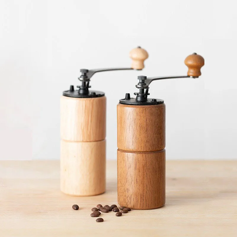 

Деревянная ручная кофемолка для эспрессо, портативная, регулируемая, для путешествий, дома, офиса, кемпинга