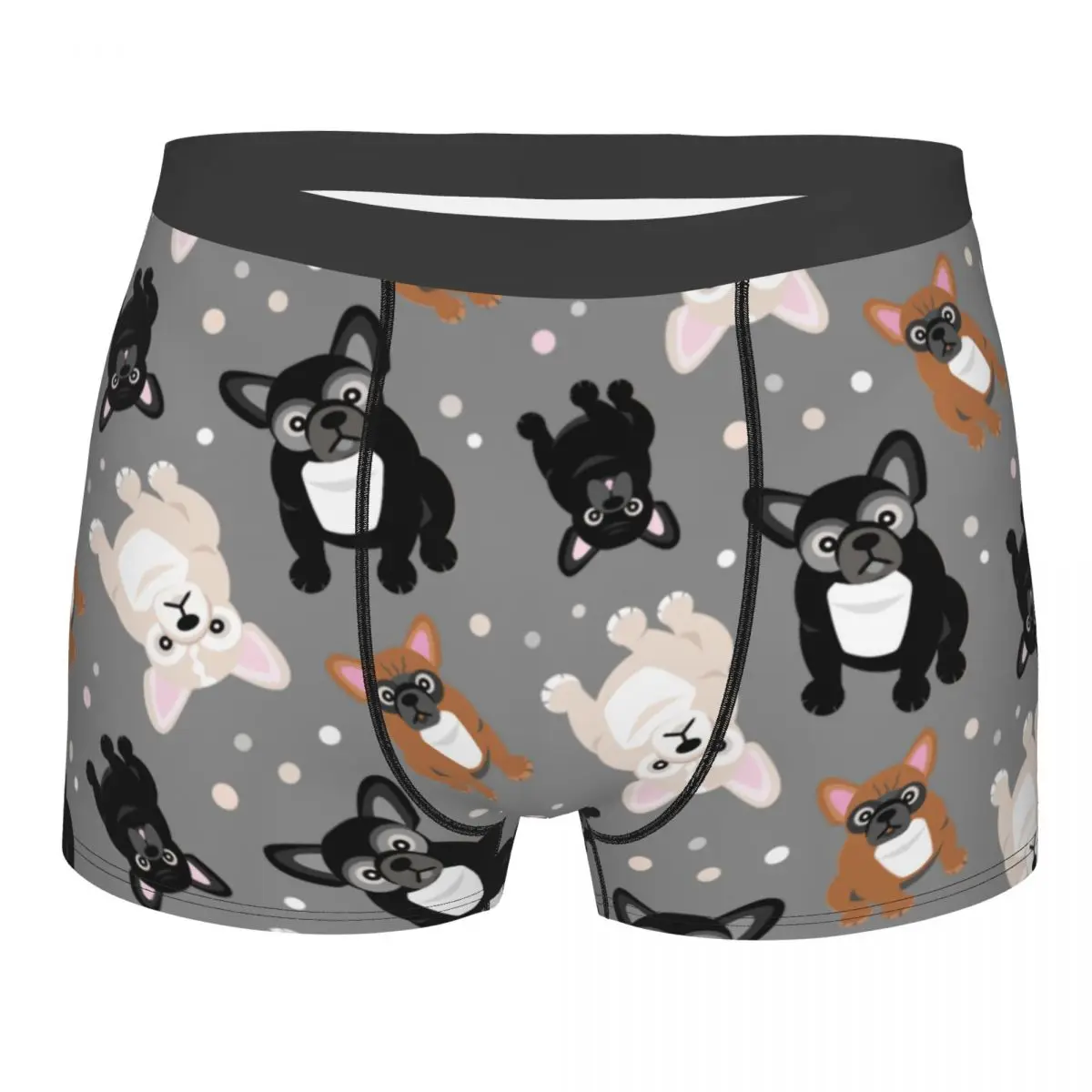 Men Cute French Bulldog Frenchie Puppies Boxer Shorts Panties Breathable Underwear Dog Male Sexy Underpants