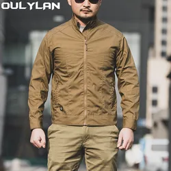 Oulylan Wear-resistant Windbreaker Coat Thin Cargo Jackets Man Windbreaker Waterproof Tactical Jacket Men Spring Autumn