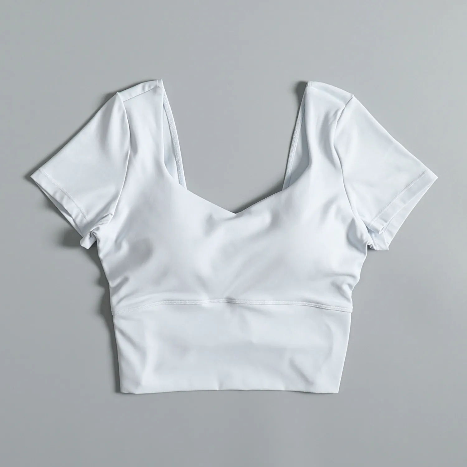 Yoga clothes short-sleeved women's summer with chest pads beautiful mesh Pilates training fitness sports tops slim cycling yoga
