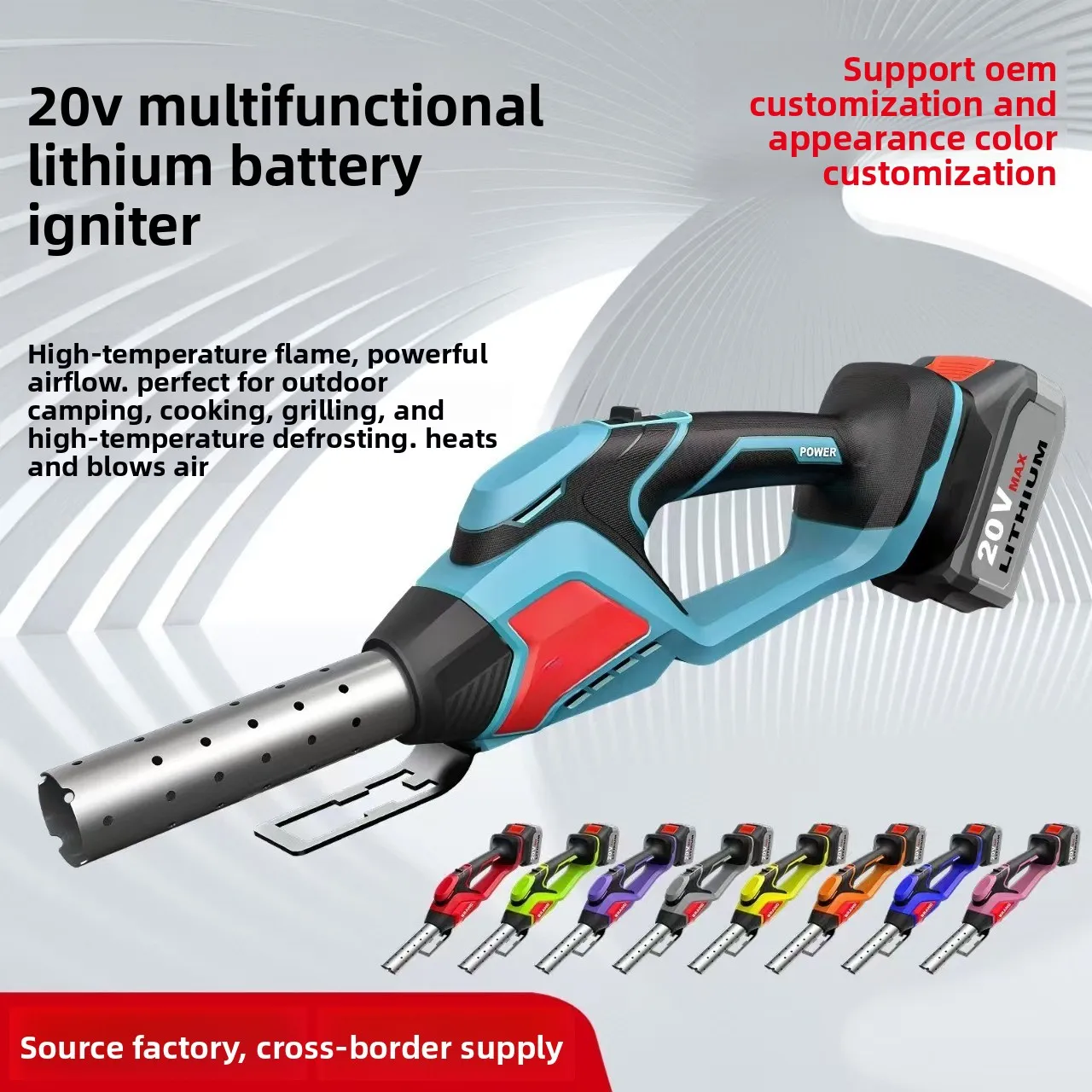 Lithium Battery Igniter High Temperature Flame Strong Wind Outdoor Cigarette Lighter Tool