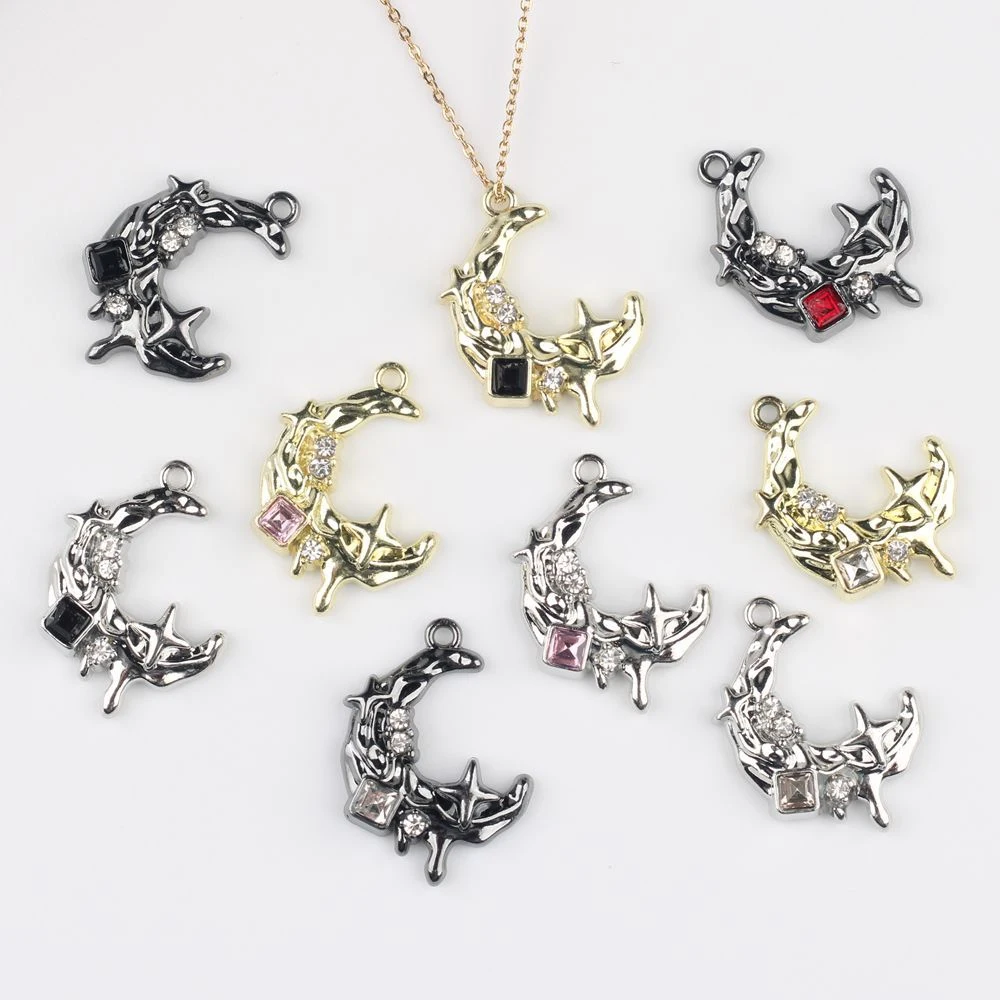 

10PCS Simple Fashion Moon Shape Handmade DIY Findings Bracelets Earring Pendant Charms for Jewelry Making Accessories Supplies