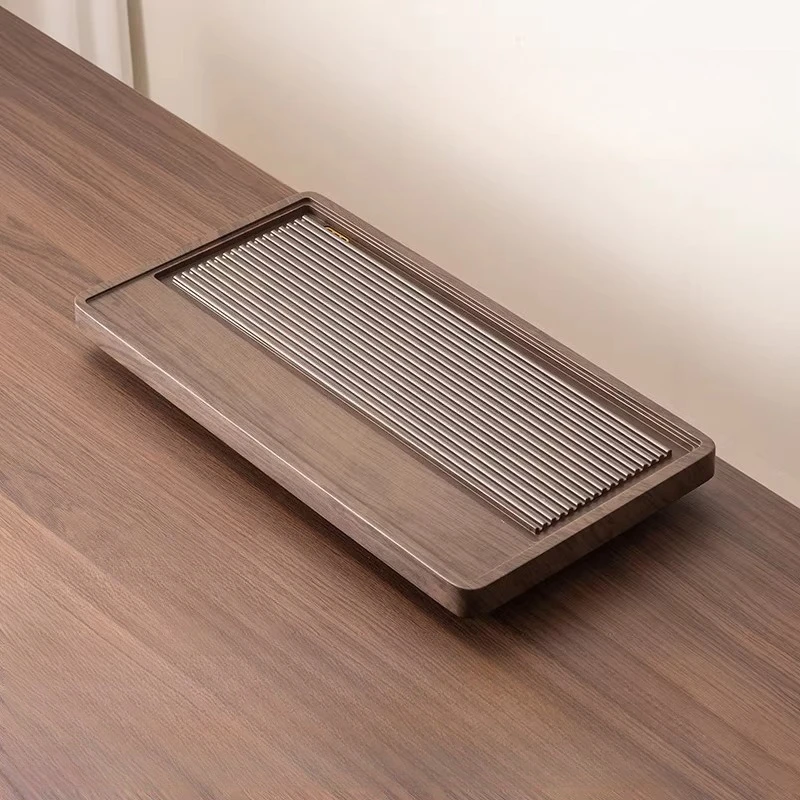 Bamboo Luxury Tea Tray Living Room Solid Wood Home Tea Tray Serving Modern Rectangular holz tablett rechteckig Tea Supplies