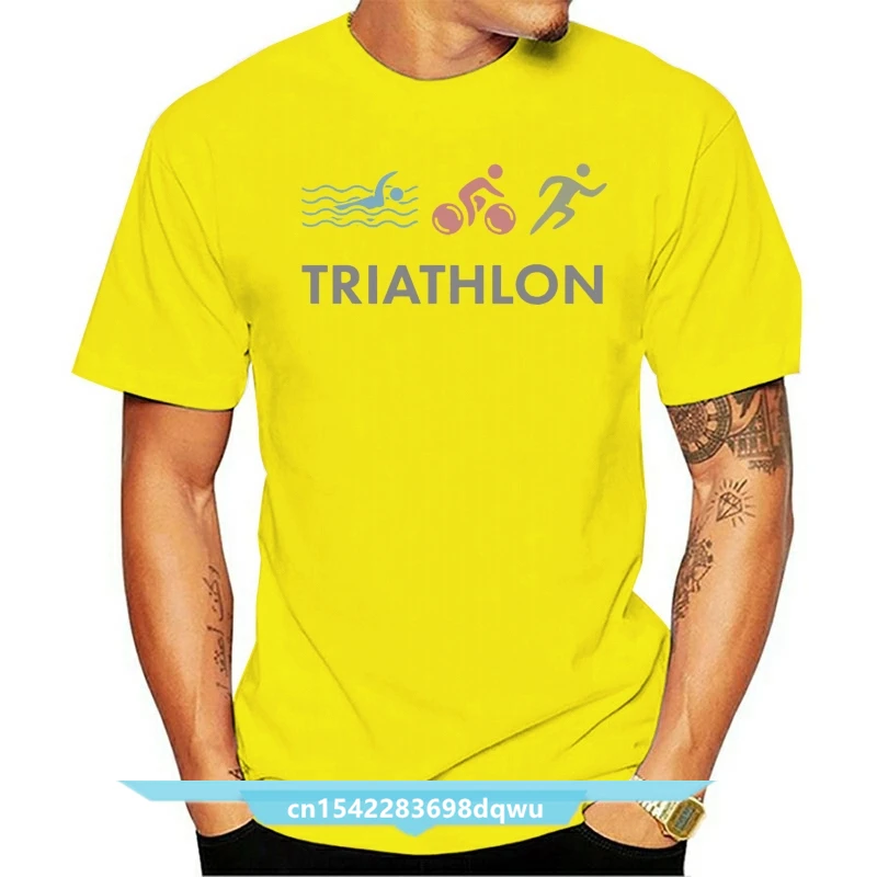 

Triathlon T-shirt - Men's Fathers Day Christmas Gift #7040 O Neck Tee Shirt Short Sleeve