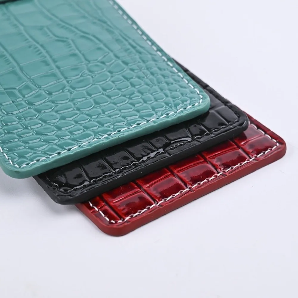 2 Pcs Set Pu Leather Passport Holder Case Solid Color Crocodile Patterned Luggage Tag Accessories Multi-Pocket Name Card Holder