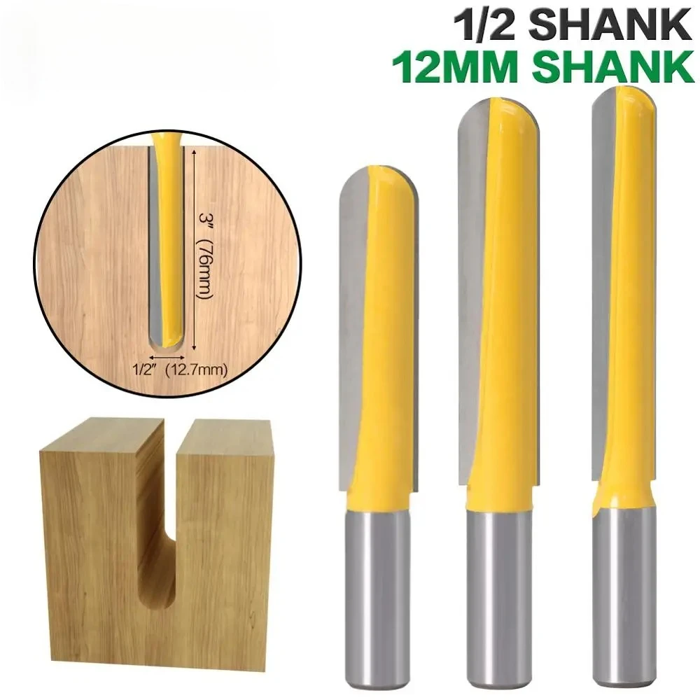 

12mm Shank 1/2″shank CNC carbide end mill tool Long Blade Round Nose Bit Core Box Router Bit - Long Reach woodworking tools