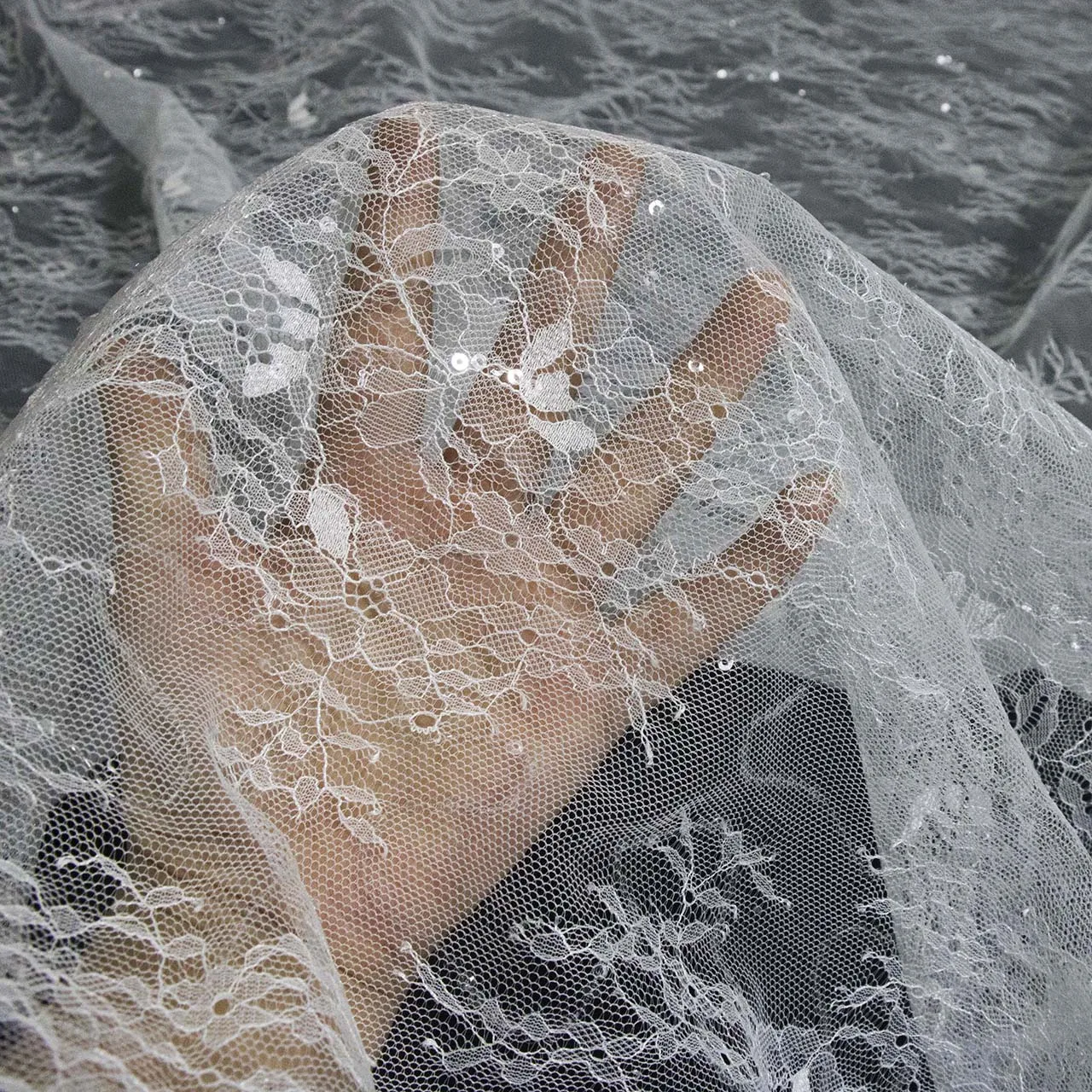 Tela de encaje blanco, velo de boda para escenario, cortina, mesa de postre, mantel, decoración de boda de malla