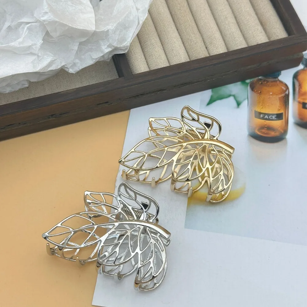 1 Stück Modische Boho Hohlblatt-Haarklammer Große Metall-Haarspange für Dickes Haar Elegantes Naturinspiriertes Haaraccessoire für Frauen – Detail 4