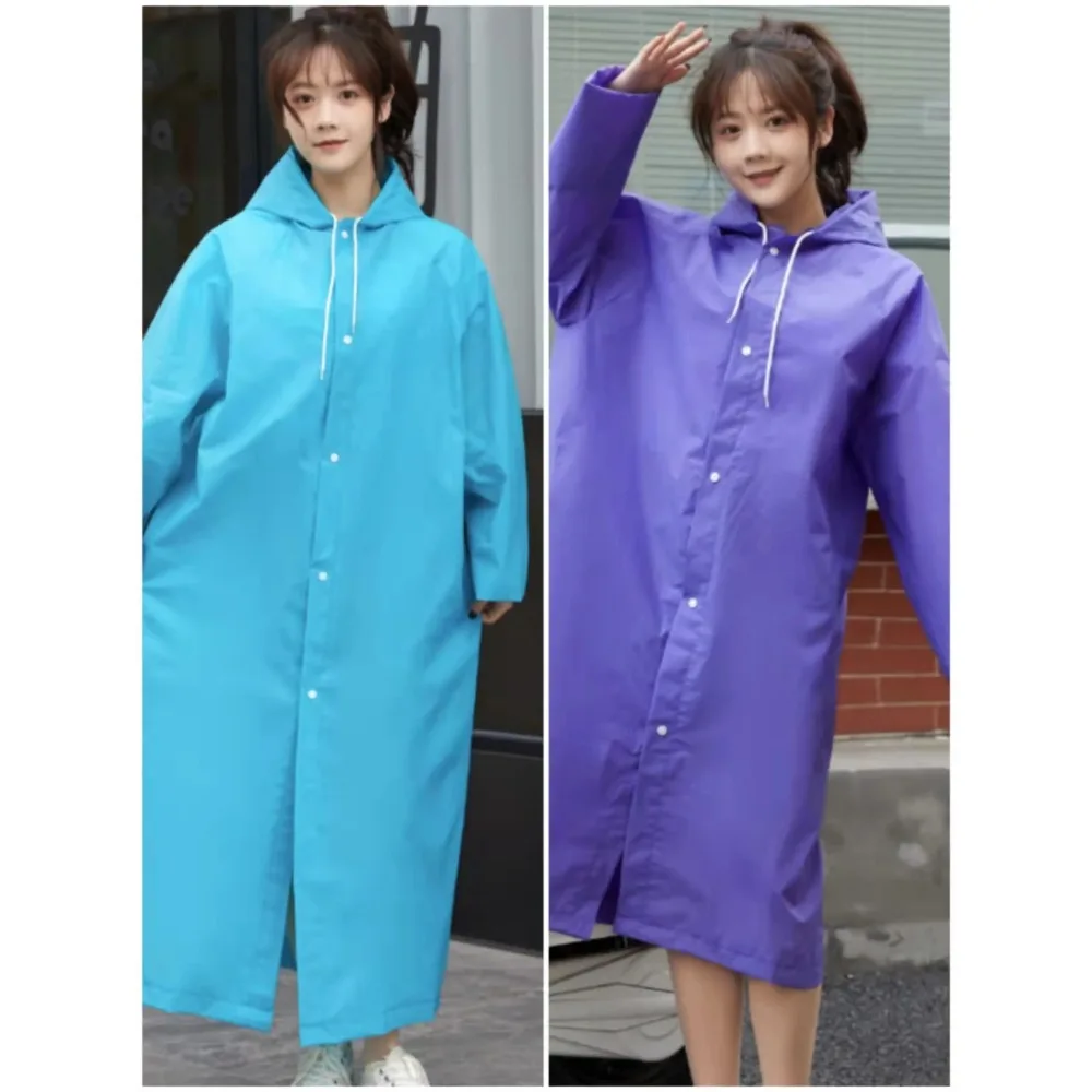 Adult long raincoat EVA impervious waterproof raincoat men woman travel conjoined lengthened thickened poncho fishing camping