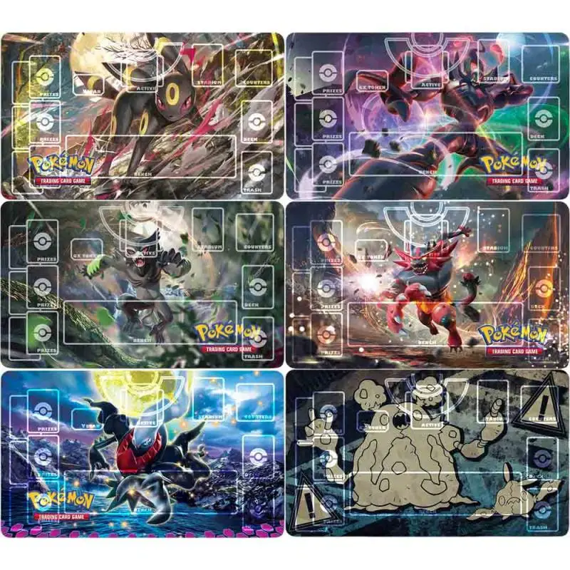 Pokemon 60X35Cm Card Mat Garbodor Tyranitar Incineroar Zarude Dedicated Game Single Player Battle Anime Characters Card Pad