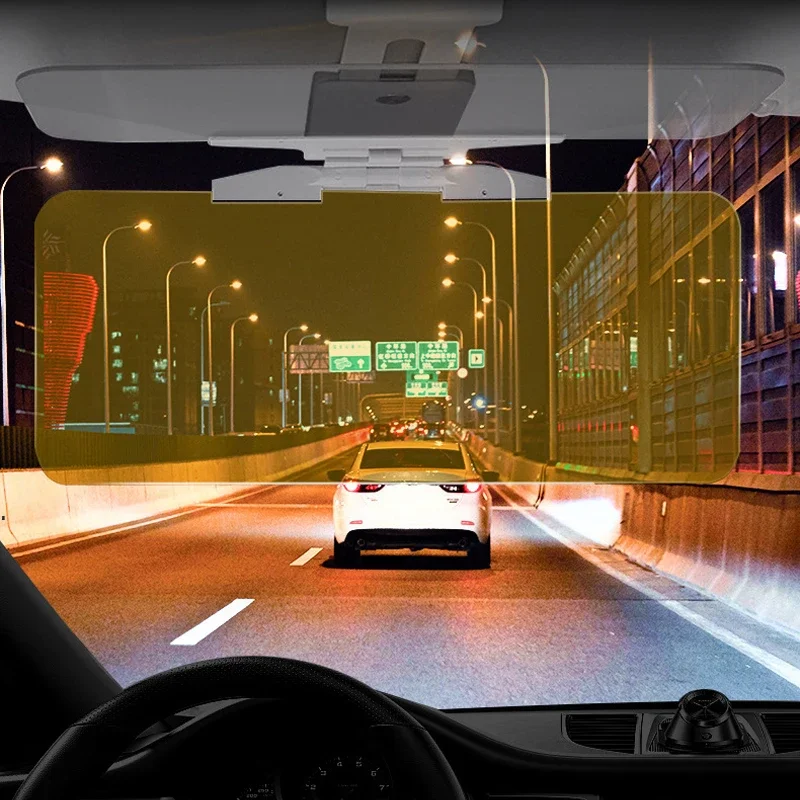 1 unidad HD Anti luz solar deslumbrante espejo de día UV parasol de coche gafas de visión nocturna conducción plegable abatible hacia abajo espejos interiores vista clara