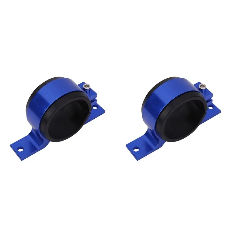 2X Blue 60Mm Fuel Pump Single Mount Bracket Fuel Filter External Bracket Clamp Cradle For 044
