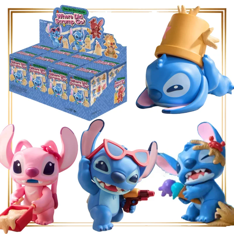 MINISO Stitch Where Did Little Jin Go Series Blind Box Figures Desktop Ornament Anime Festival Gifts Angel's Surprise Box Toy