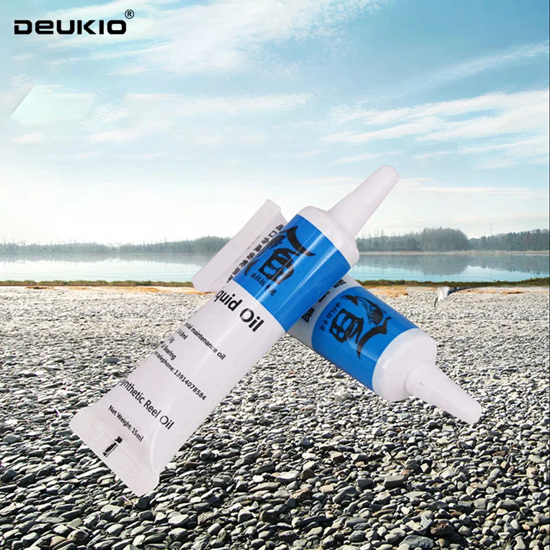 DEUKIO Rollenöl- und Fett-Kombination 14,8ml Schmiermittel + 10g Fett für Angelrollenlager & -getriebe Anti-Verschleiß-Kit für reibungslosen Betrieb