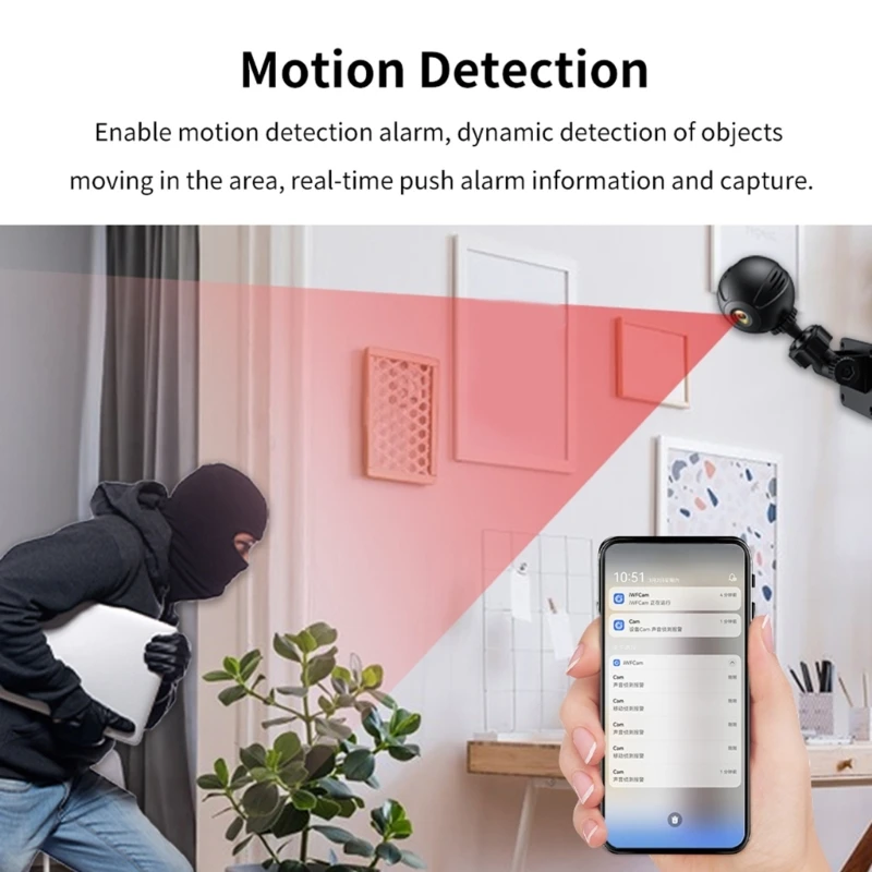 M17B Piccola telecamera WiFi 1080P Wireless per interni esterni sicurezza per rilevamento del movimento Supporto per
