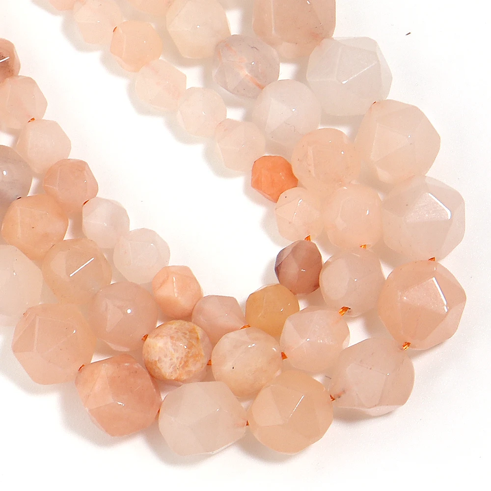 1 brin/lot de perles en pierre naturelle d'aventurine rose à facettes de 6/8/10mm, perles d'espacement en vrac pour la fabrication de bijoux, collier et bracelet DIY