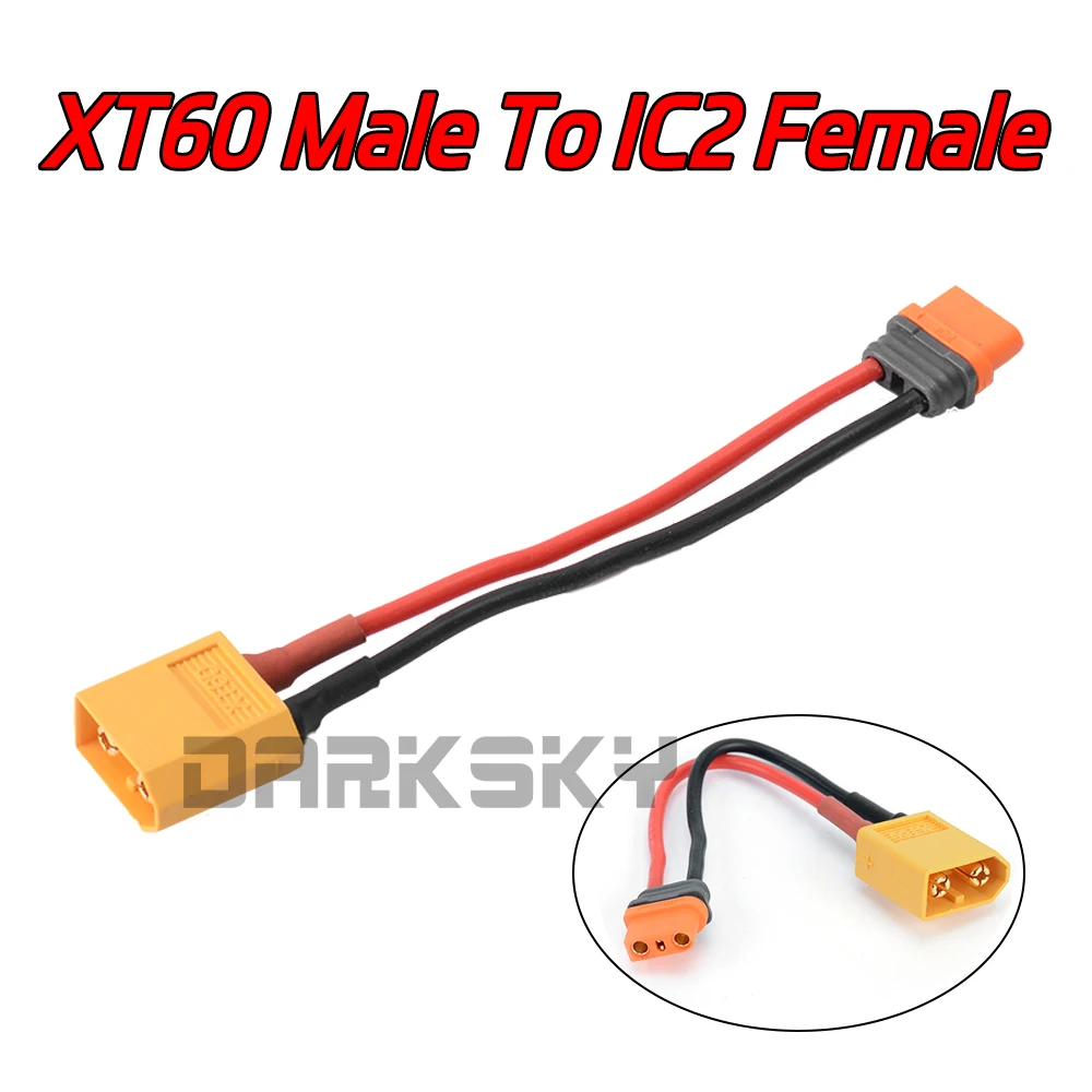 1PCS XT60 To IC2 Adapter Cable Plug Male/Female Replacement Parallel Connector For RC Model Car Lithium Battery ESC