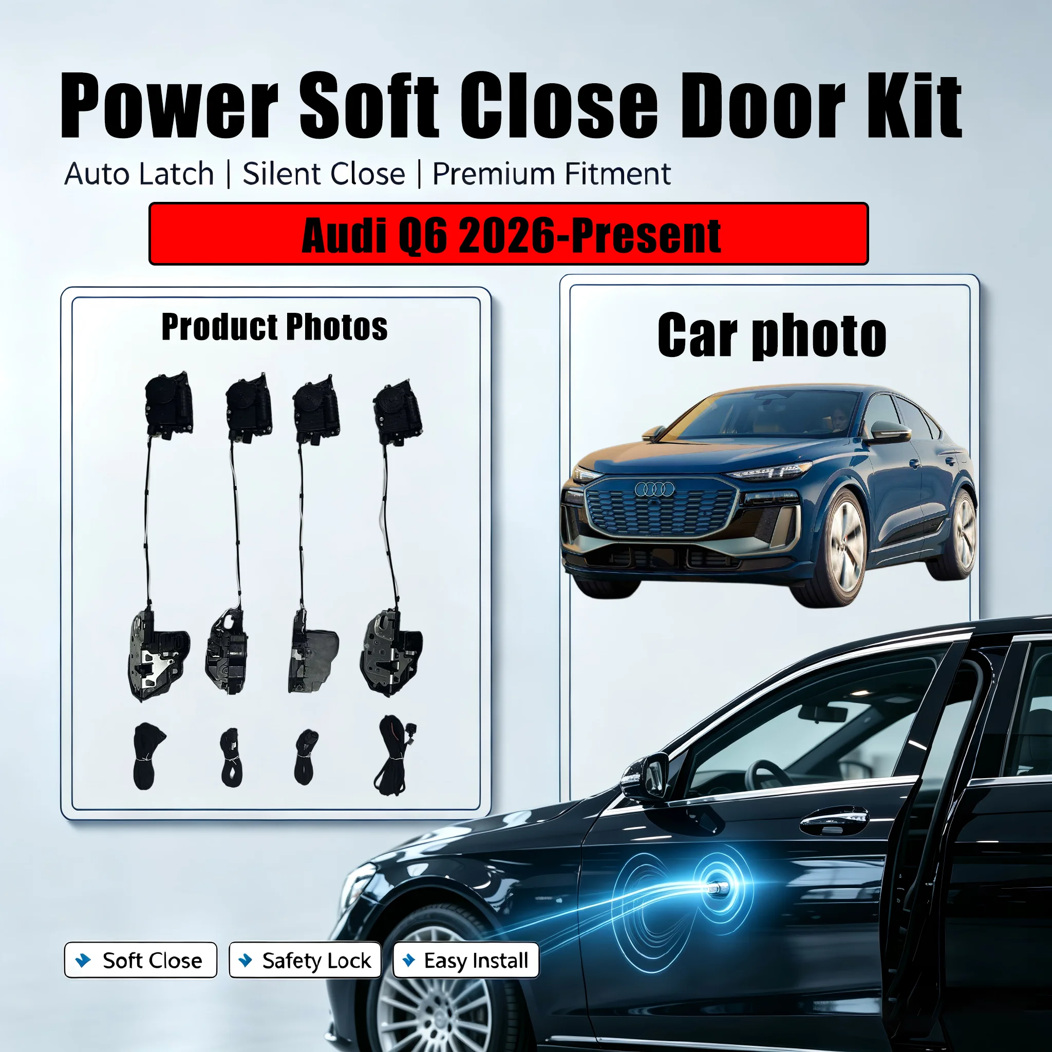 Xcar for Audi Q6 2026-Present Car OEM Automatic Soft Close Door Electric Suction Kit Auto Power Closing