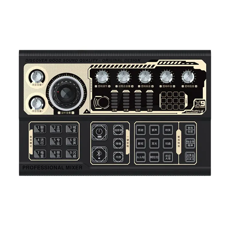 Dez itens tlf xtuga microfone digital profissional placa de som para mixer trocador de voz interface áudio placa de som gravável