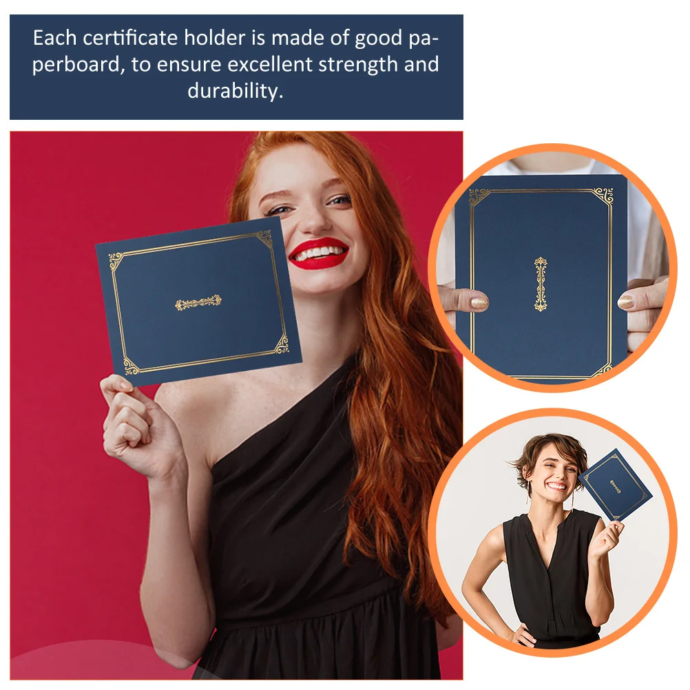 3pcs Certificate Paper Holder For Diploma Award Document Graduation Certificate Holder A4 Size Award Cover Folder