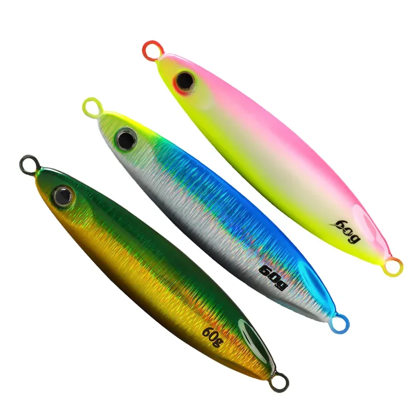 TAIYU 60g Metal Jig Fishing Lure Micro Jigging Lures Sinking Wobblers Jigs for Sea Fishing Lure Luminous Artificial Hard Bait