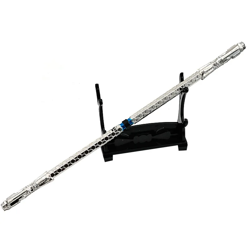 Figura de plata periférica de Anime de estrella golondrina de 22cm/8,66 pulgadas, palo de arma divina Luo Fengyan, adornos artesanales, regalos de modelo de juguete