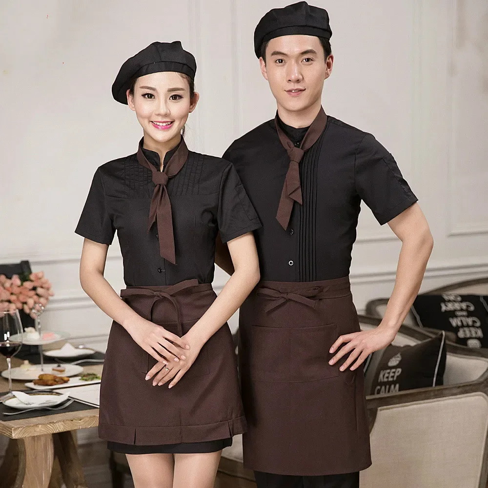 Chinese Chef Uniform Chef Clothes Cook Tops Summer Work Wear for Waiter Clothing  Cafe Restaurant Food Service Staff Clothes