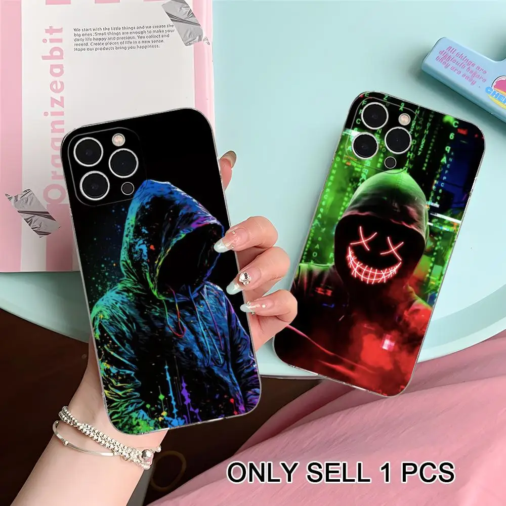 

Hoodie Ghost Phone Case for iPhone 17 16 15 14 13 12 11 X XR XS Air Pro Max Plus Mini Soft TPU Clear Cover