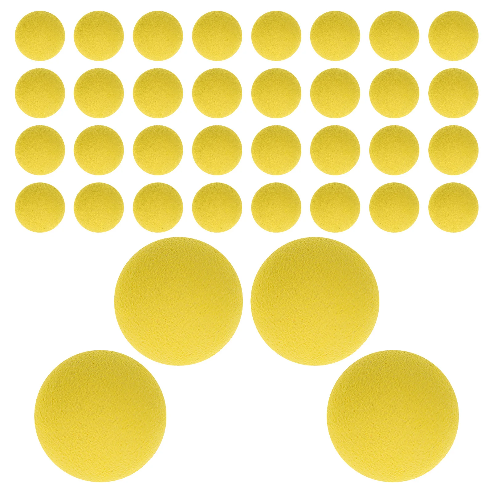 50 Uds bolas de espuma Eva amarillas 2Cm balas redondas suaves repuesto para lanzador de Blaster juego entrenamiento carnaval diversión familiar