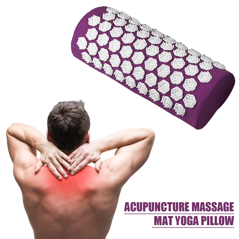 BXA almohada masajeadora de acupresión de loto, cojín de relajación, almohada de Yoga multifunción, alivia el estrés, dolor de cuello, 1 unidad