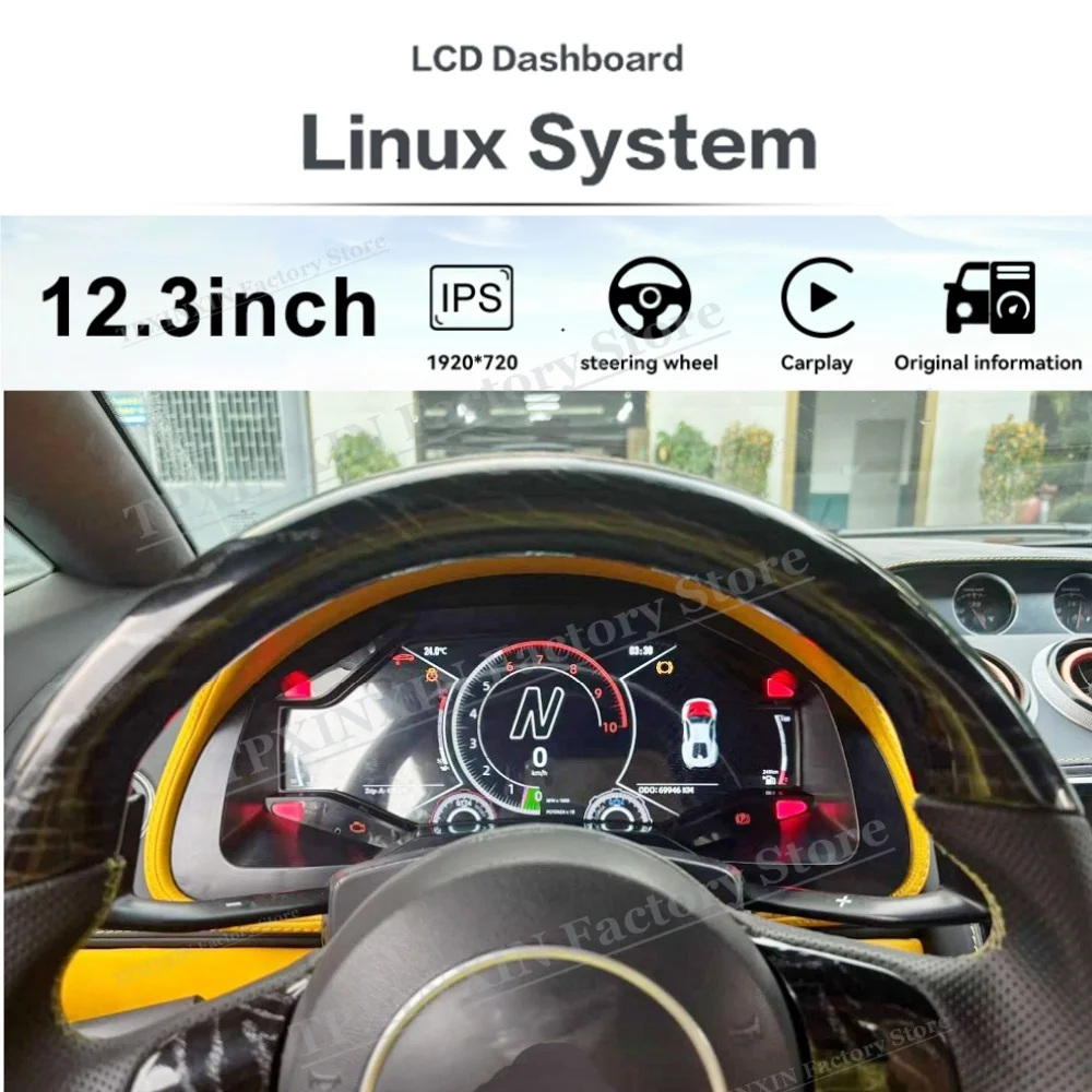 

For Lamborghini Gallardo Huracan 2004~2015 Digital LCD Cluster Car Dashboard Panel Virtual Instrument Cluster Replacement