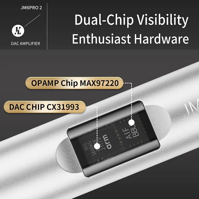 Neuer JCALLY JM6 Pro2 Digital Audio Adapter CX31993 DAC Chip MAX97220 OPAMP Chip Hi-Fi Audio Decoder Typ-C auf 3,5 mm Kopfhörerverstärker – Detail 4
