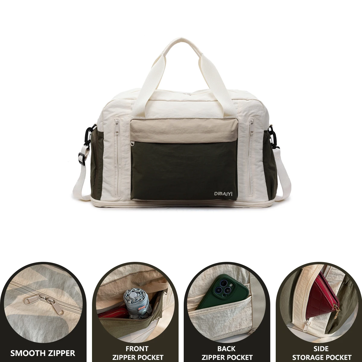 حقيبة سفر بشعار مخصص، حقيبة أمتعة يدوية لرحلة العمل لمسافات قصيرة، حقيبة رياضية نسائية مع حجرة للأحذية، حصريًا بنفسك #4
