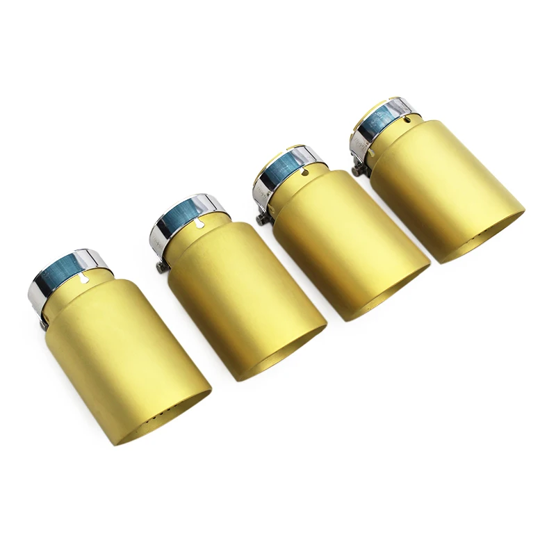 

OBM Stainless Steel Universal Exhaust Tips With Golden For Various Models Racing Exhaust Pipe Plating Gold Tail Throat Mouth