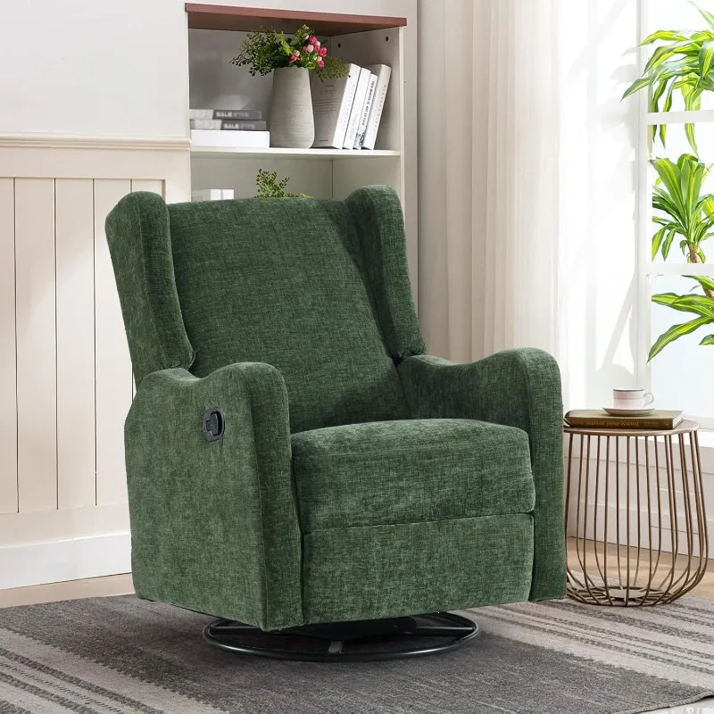 

Recliner Chair for Adults, Upholstered Modern Manual Reclining Chair for Living Room, Adjustable Nursery Glider R