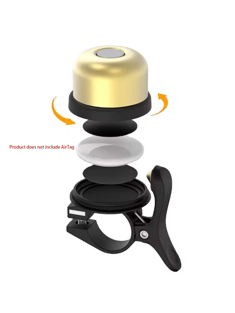 AliExpress NONE Bicycle Brass Bell For AirTag Case Anti-Theft Waterproof Bike Mount Bicycle Bell For Air Tag GPS Tracker Under Bike Bell Holder