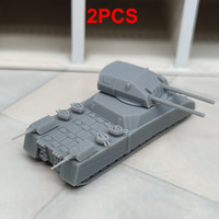 2PCS 1/700 Scale P1000 Landcruiser Ultra Heavy Tank Model WW2 Army Weapon Resin Battle Vehicles Toys Gifts for Children Adult