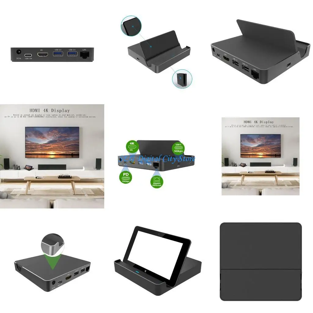 

U75B USB C Hub Docking Station With 4K HDMIcompatible, Ethernet Port, and Rapid Charging Support