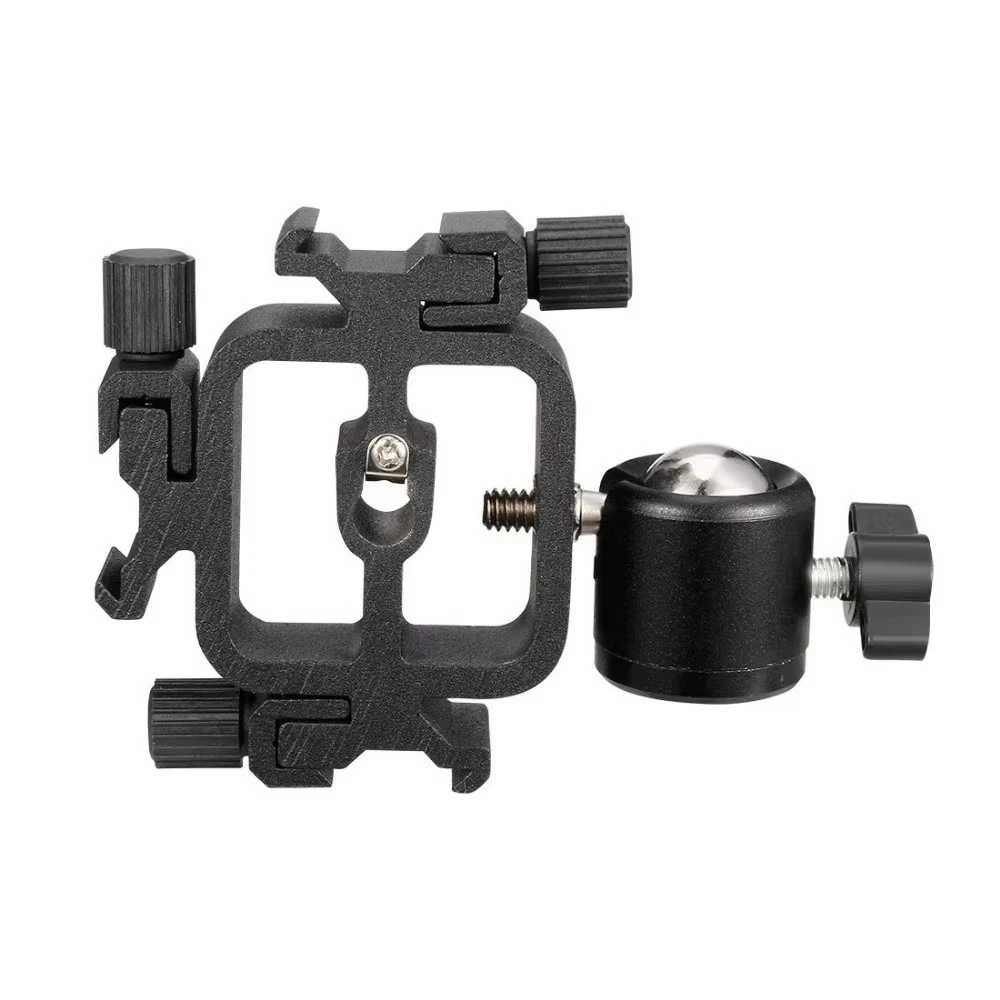 Triple Head Hot Shoe Mount Adapter Flash Light Stand Ball Head Holder Set tripod camera, cold shoe with ball head  1/4 thread