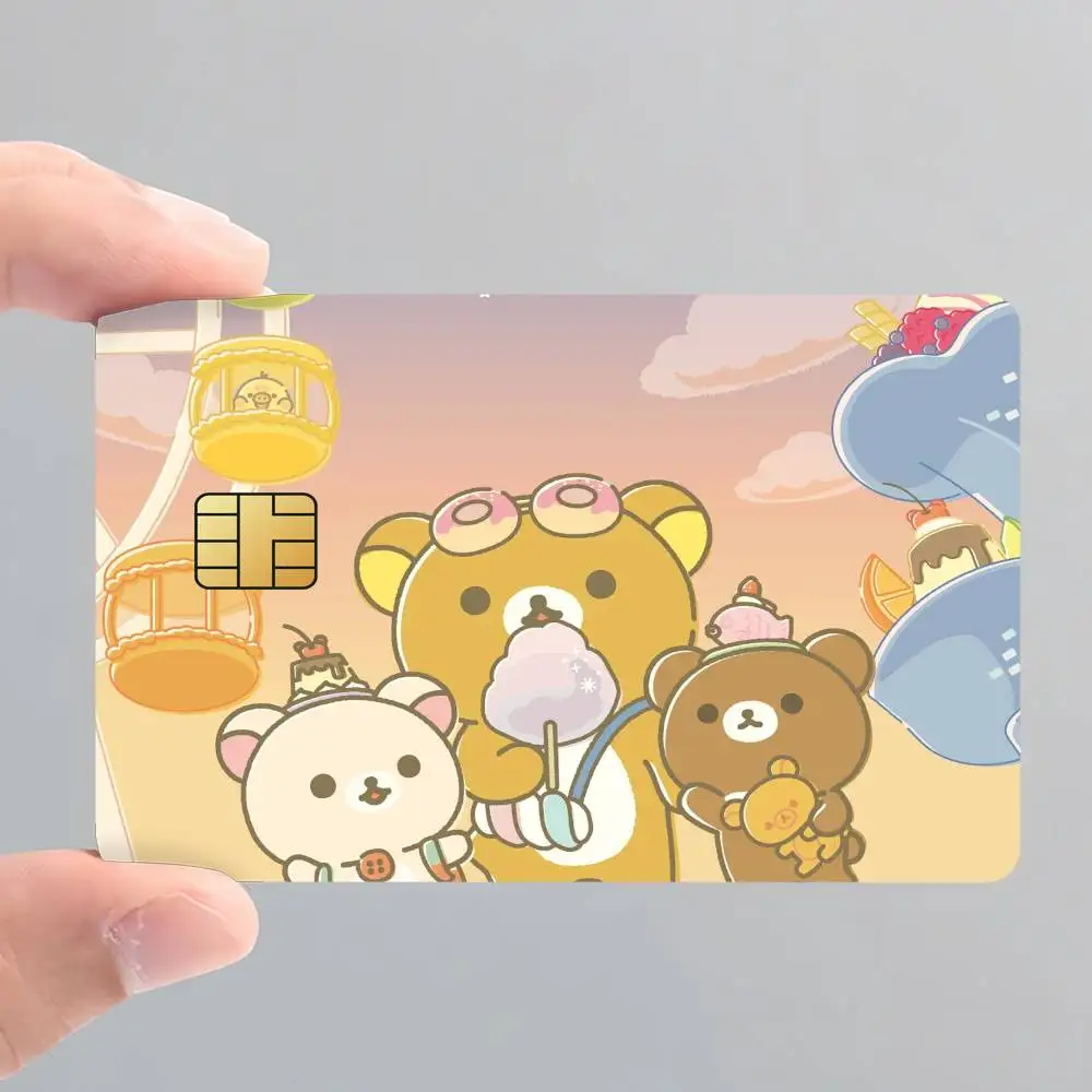 Cartoon R-RilakkumA-A Kawaii Card Stickers for Bank Access Protective Waterproof Film Cover Sticker Surprise Gift