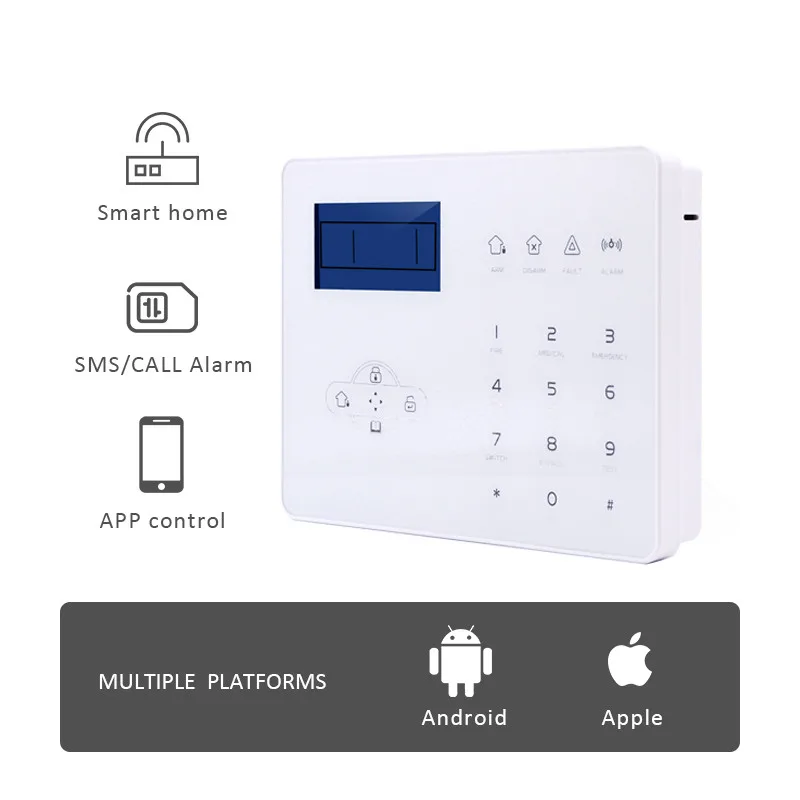 Focus ST-IIIB Wireless GSM PSTN Alarm System with Pet Immune Infrared Detector Door Magnet Sensor Strobe Siren for Home Security