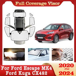 Car Full Coverage Sunshade For Ford Escape MK4 Ford Kuga CX482 2020 2021 2022 2023 2024 Windshield Side Window Visor Accessories