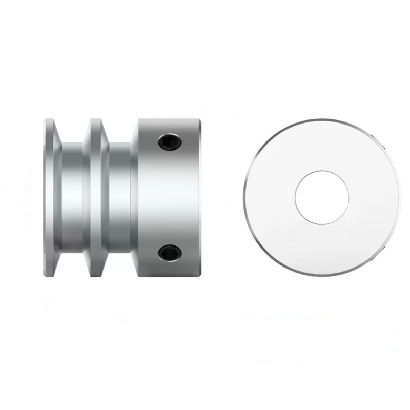 6mm PU Rubber Round Belt V-Shaped Aluminum Alloy Double Groove Pulley  for: Spindle Motor Power Transmission Belt Pulley 30/40mm